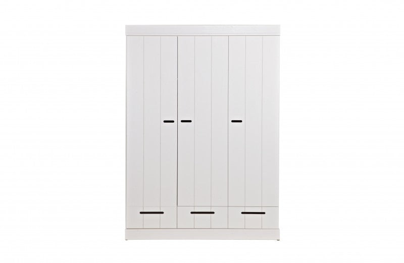 WARDROBE 3 STRIP DOORS BASIC WHITE