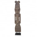 TIMUR QUEEN CARVED WOOD FLAT STATUE ON STAND