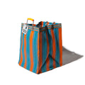RECYCLED PLASTIC BAG STRIPED ORANGE BLUE