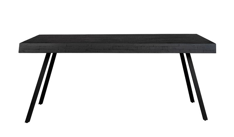 SARI TABLE 160 RECYCLED TEAK BLACK METAL LEG
