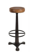 BAR STOOL BROWN METAL LEATHER
