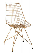 CHAIR GOLD METAL GRILLED