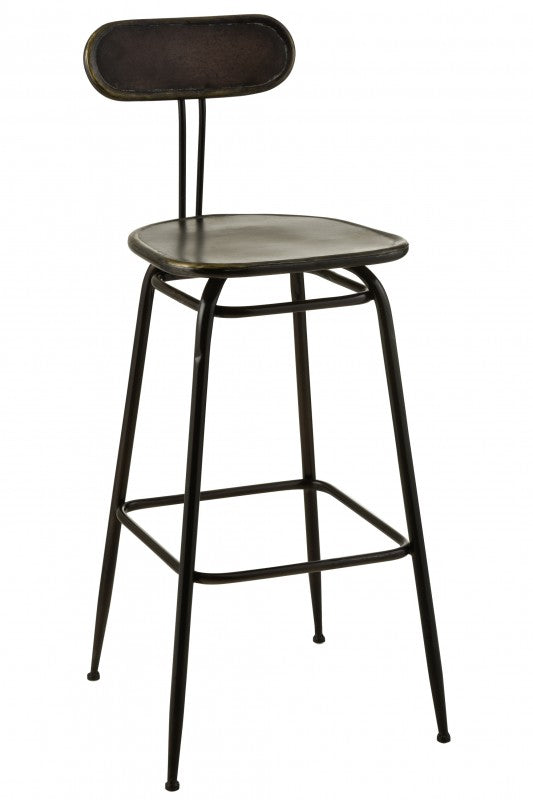 LOFT BARCHAIR WITH BACK BLACK METAL