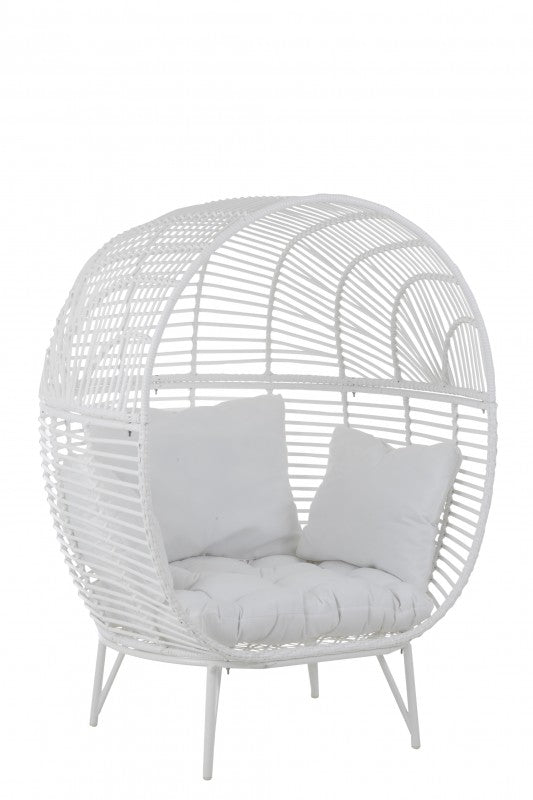 LOUNGE CHAIR WHITE WITH COUSHION
