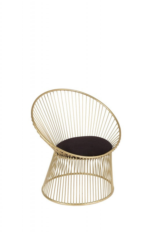 METAL CHAIR GOLD ROUND BLACK VELVET ORDER ONLY