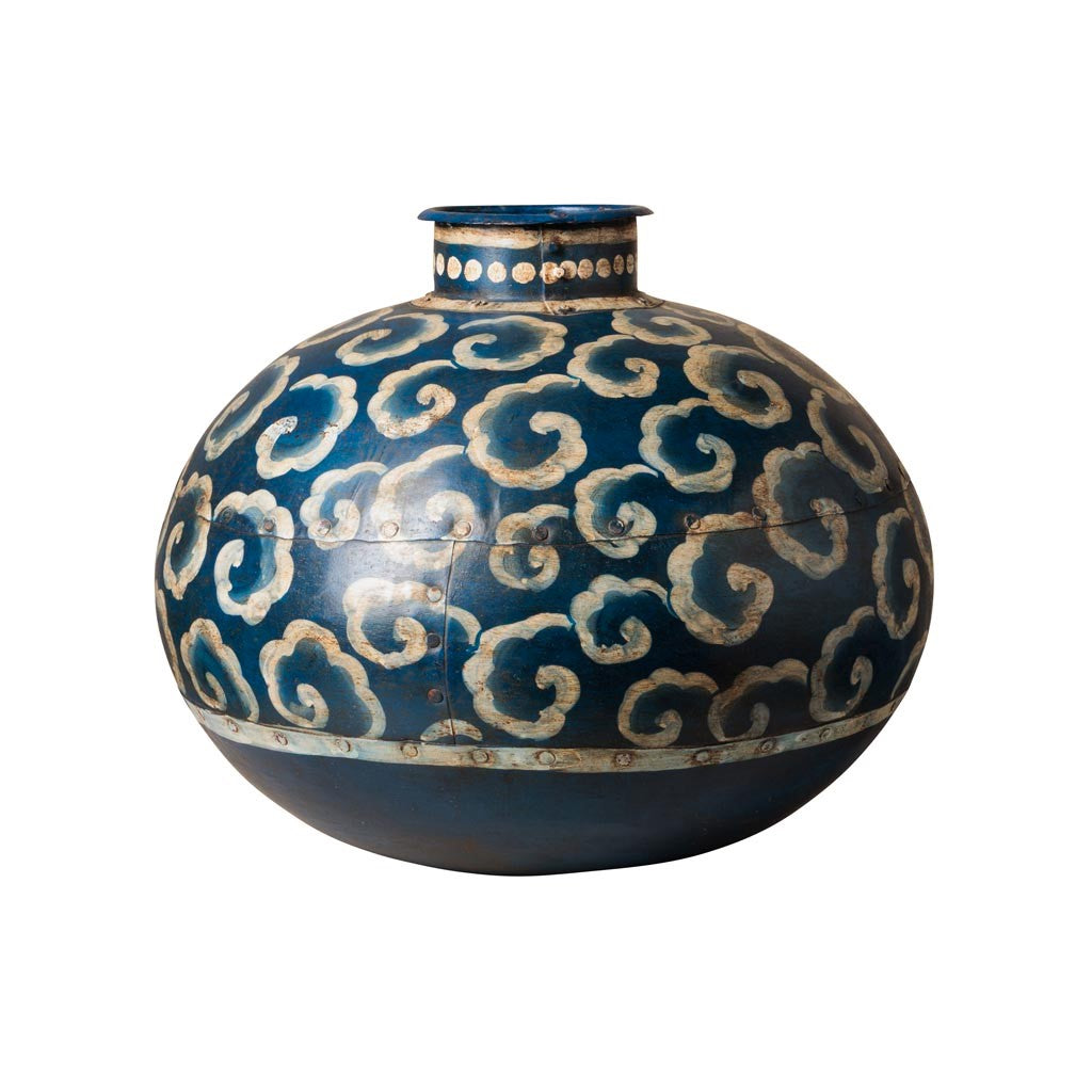 PAINTED BLUE ETHNIC VASE KONIS