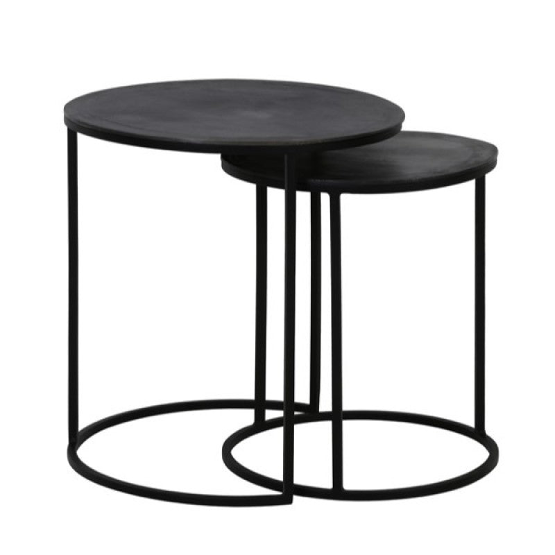 SIDE TABLE TLC METAL ANTIQUE SET OF 2