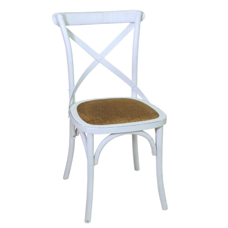 DINING CHAIR X BACK WHITE
