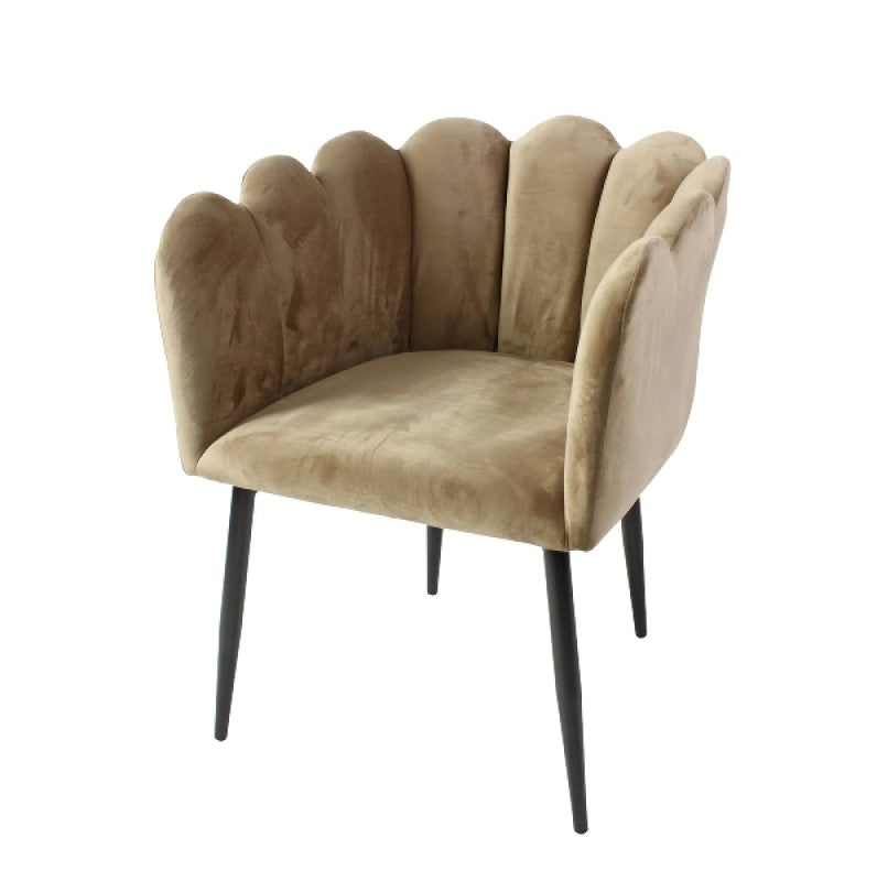 ARMCHAIR TULIP TAUPE VELVET