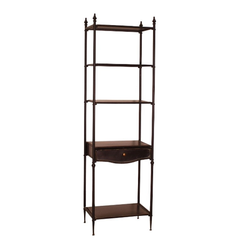 SHELF BLACK METAL WITH 1 DRAWER 186