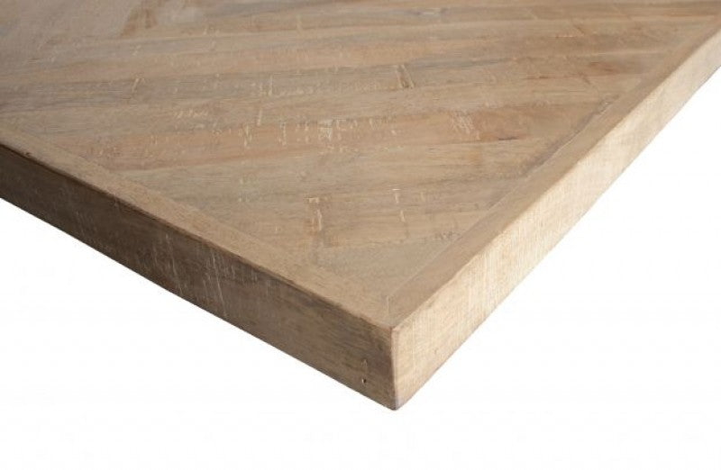 DINING TALBE HBONE TOP MANGO WOOD SQUARE LEG 200