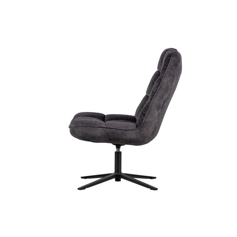 ARMCHAIR JB ANTRACIT VELVET TURNING