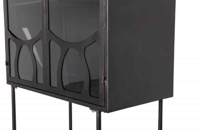 SEC GLASS DOOR BLACK METAL CABINET
