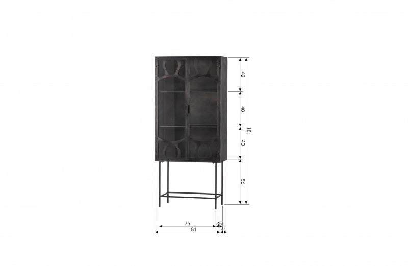SEC GLASS DOOR BLACK METAL CABINET
