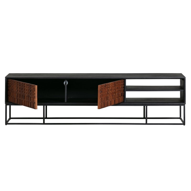 TV STAND WALNUT BLACK 175