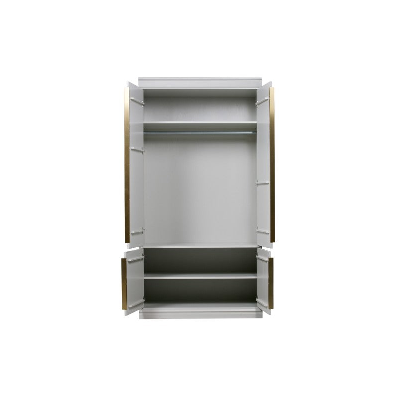 WARDROB CABINET LIGHT GREY METAL HANDLER