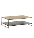 CAFE TABLE METAL WITH SHELF BLACK AND GOLD