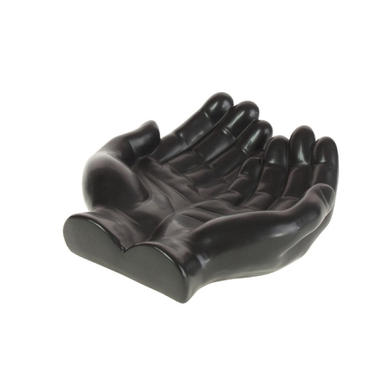 HANDS DECO BOWL BLACK CERAMIC