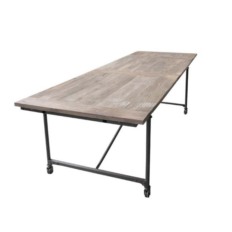 TABLE TAPESTRY ELM WOOD VINTAGE METAL LEG 350