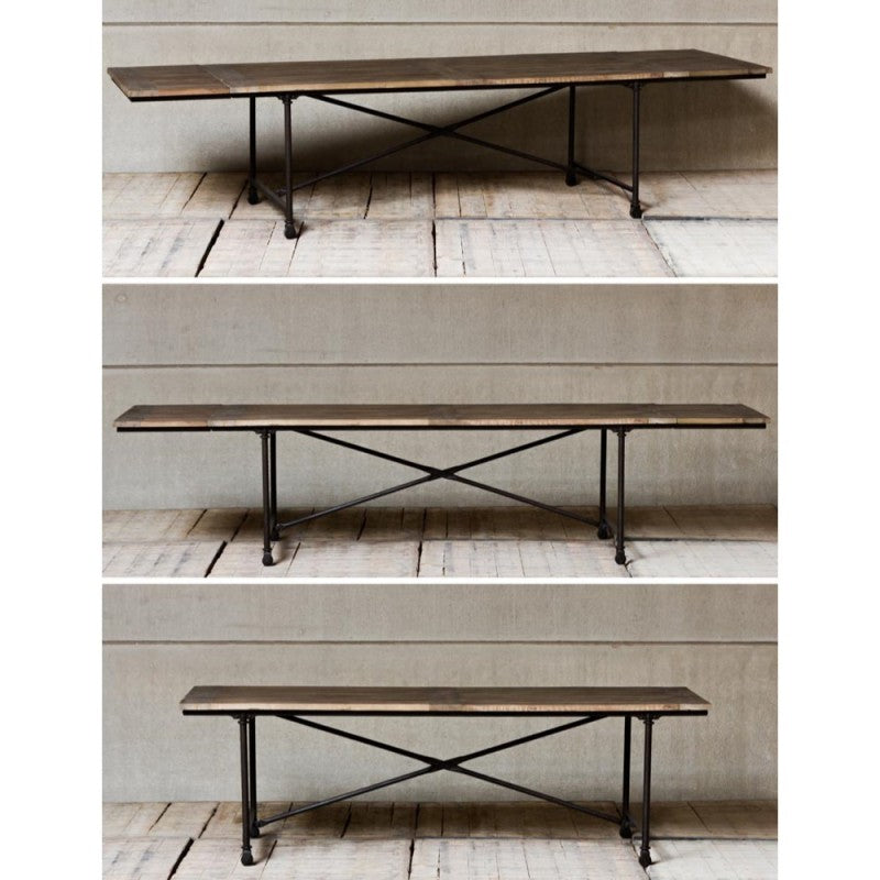 TABLE TAPESTRY ELM WOOD VINTAGE METAL LEG 350