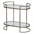 ARTD ANTIQUE BRASS GLASS SIDETABLE 55