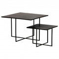CAFE TABLE SET OF 2 ANTIQUE BROWN 70-45