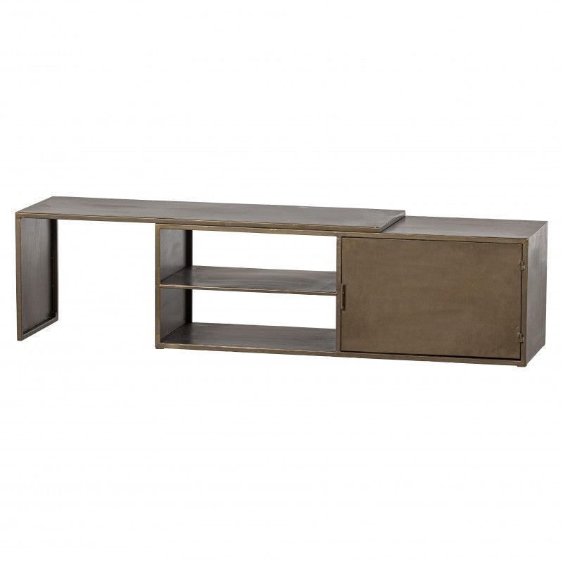 JN METAL TV STAND ANTIQUE BRASS 160