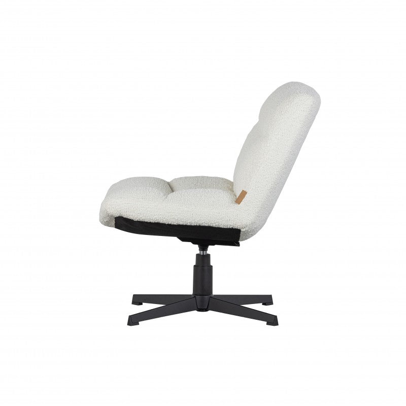 ARMCHAIR TURNING BOUCLE WHITE 80