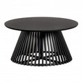 CAFE TABLE BLACK SLAT LEG 80