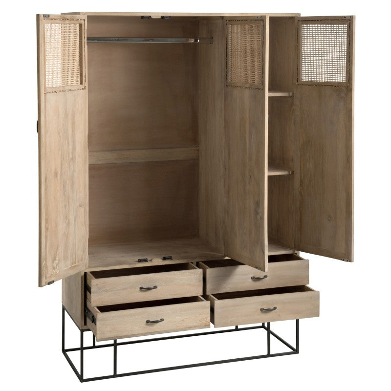 CABINET 7 NATURE MANGO WOOD WITH 3 DOORS 4 DRAWERS
