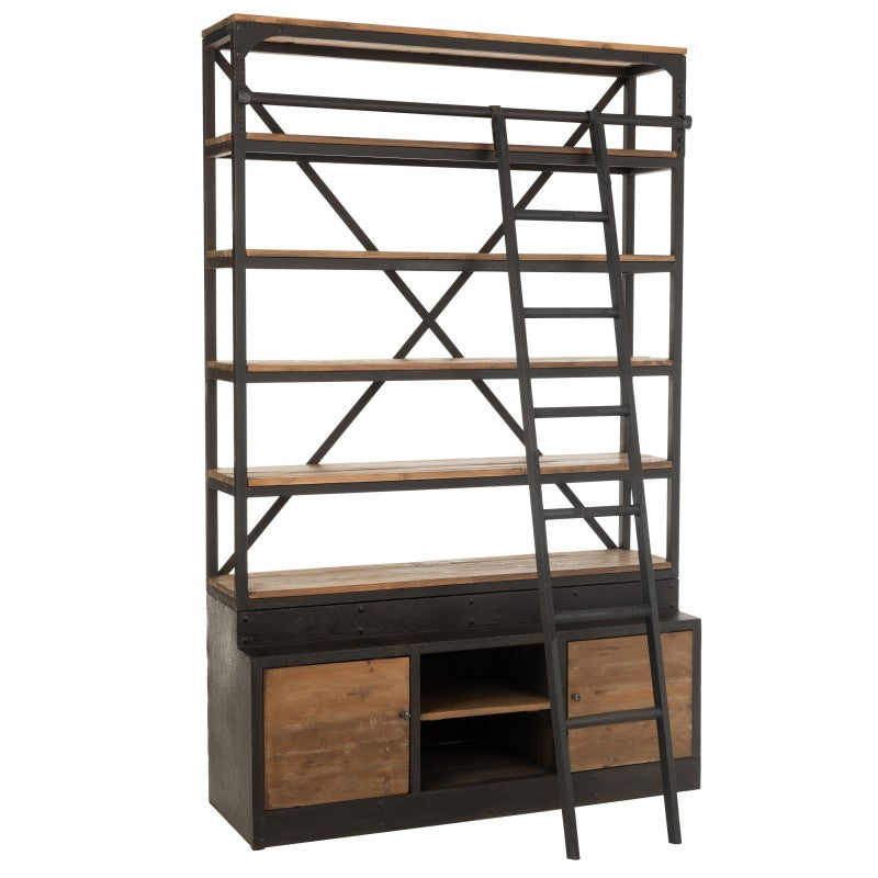SHELF LIBARY SIX LADDER METAL WOOD 220