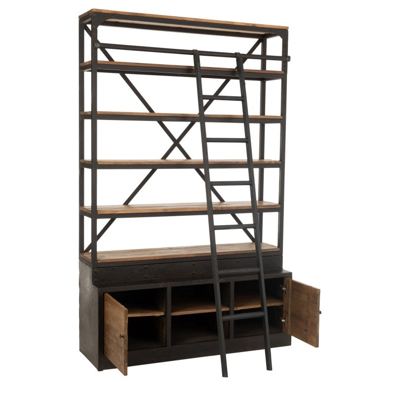 SHELF LIBARY SIX LADDER METAL WOOD 220