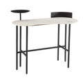 CONSOLE WITH EXTRAS WHITE MARBLE BLACK METAL 110