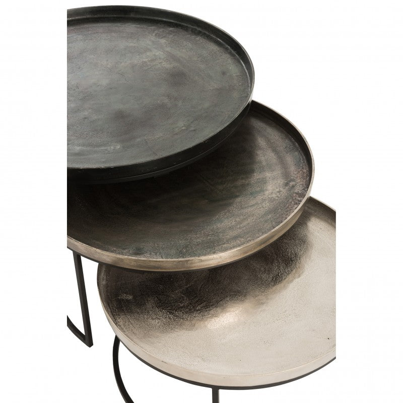 CAFE TABLE 3 ROUND SET OF 3 MIX COLOR 78