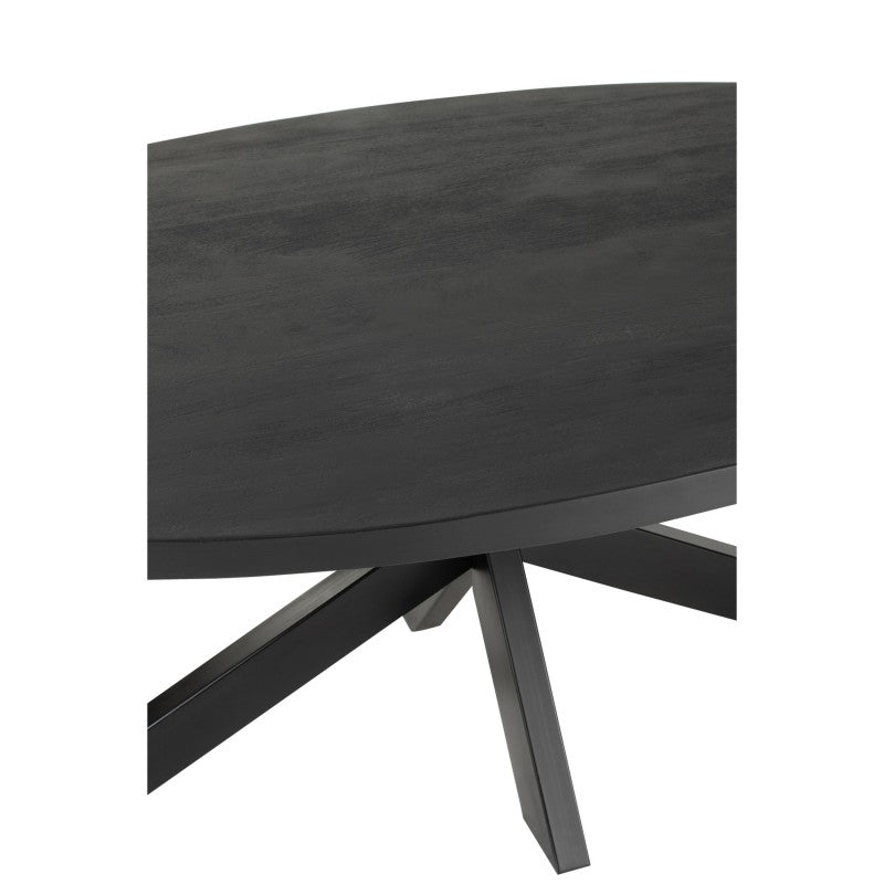 DINING TABLE OVAL MANGO WOOD BLACK 210