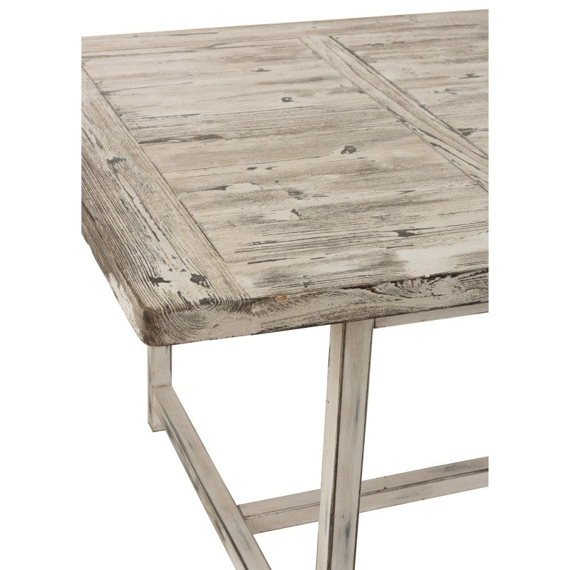 DINNER TABLE MIKONOS WHITE WASHED WOOD TOP 200