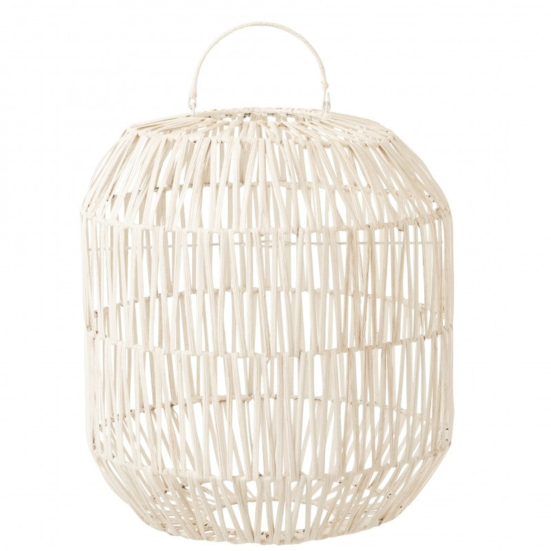 HANGING LAMP RATTAN WHITE ROUND 49
