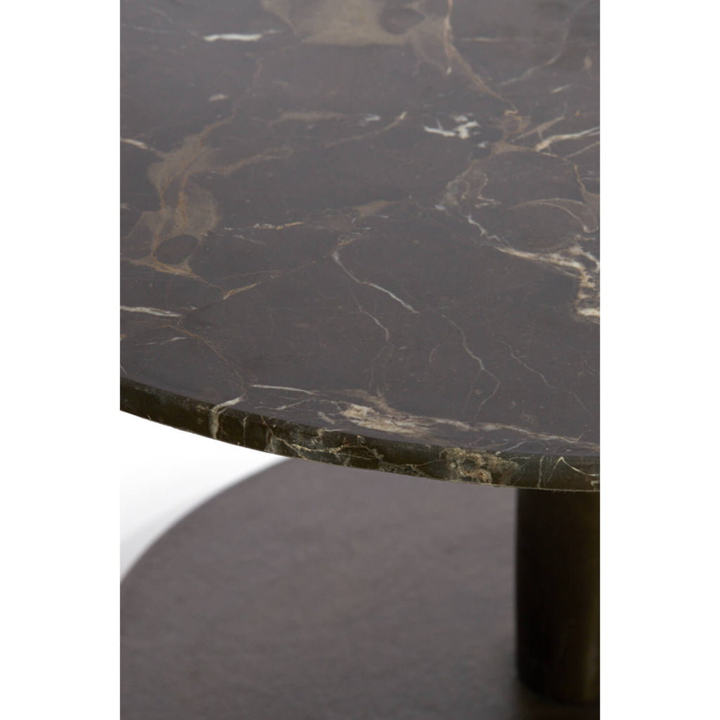 CAFE TABLE POZ DARK BROWN MARBLE DARK BROWN BASE