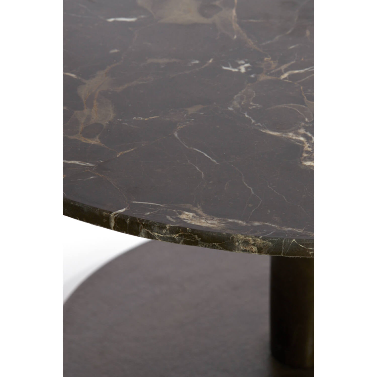 CAFE TABLE POZ DARK BROWN MARBLE DARK BROWN BASE