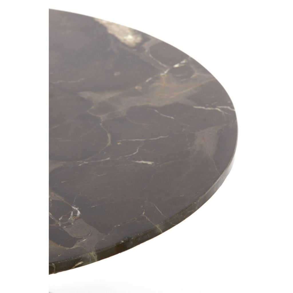 CAFE TABLE POZ DARK BROWN MARBLE DARK BROWN BASE
