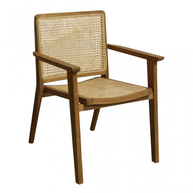 CHAIR ARM NW RATTAN WOOD 58