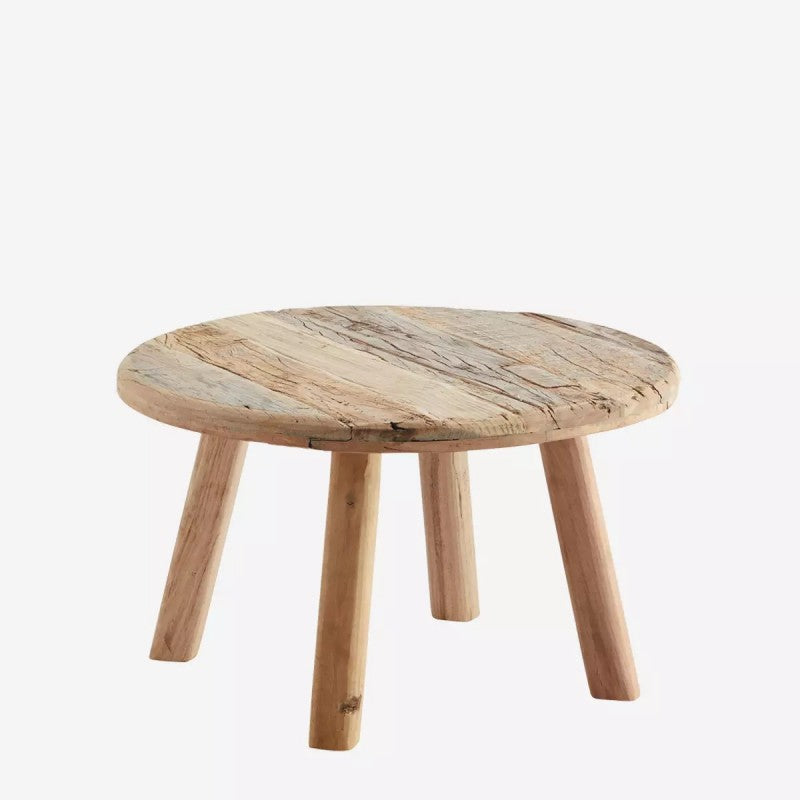 ROUND CAFE TABLE RECYCLED WOOD NATURAL 60