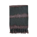 THROW WITH FRINGES ANTHRACITE PLUM 175