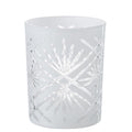 CANDLE HOLDER GLASS STAR WHITE