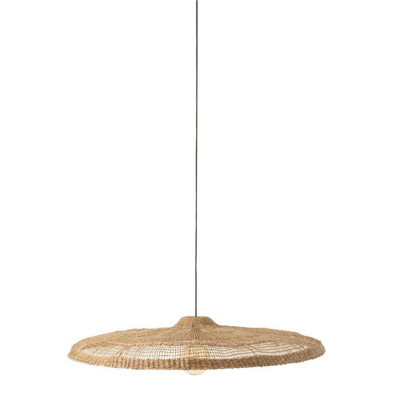 LAMP SHADE FLAT SEAGRASS NATURAL 100