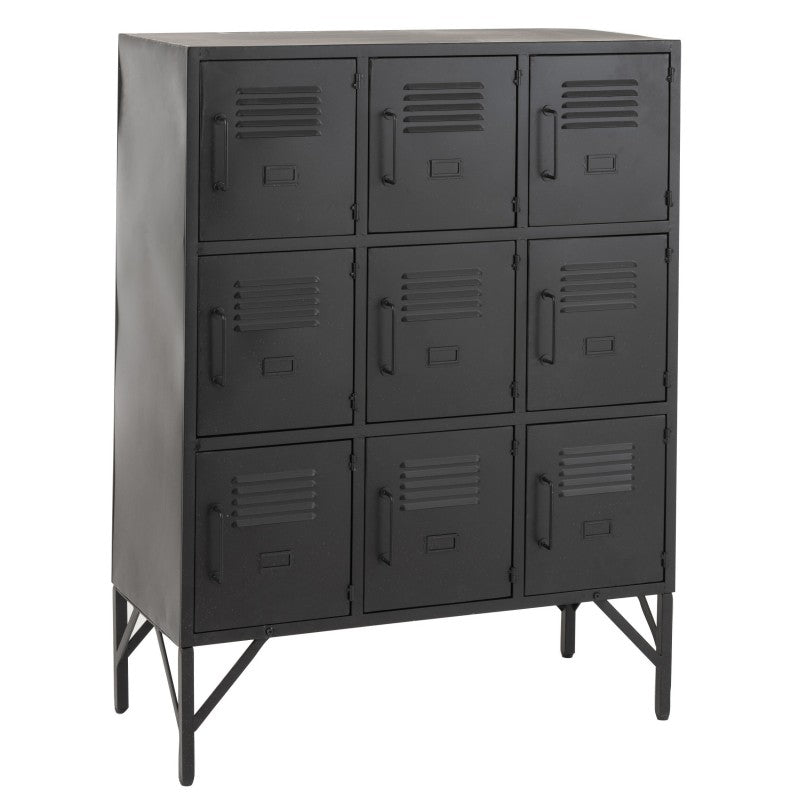 METAL CUPBOARD BLACK 9 DOORS