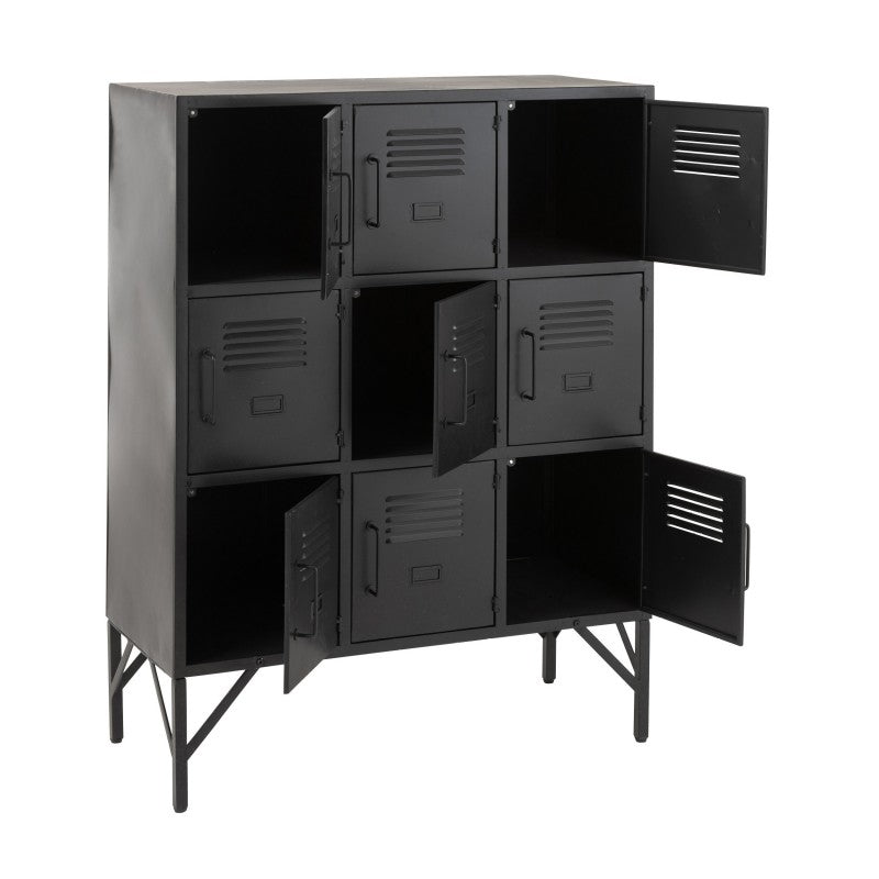 METAL CUPBOARD BLACK 9 DOORS