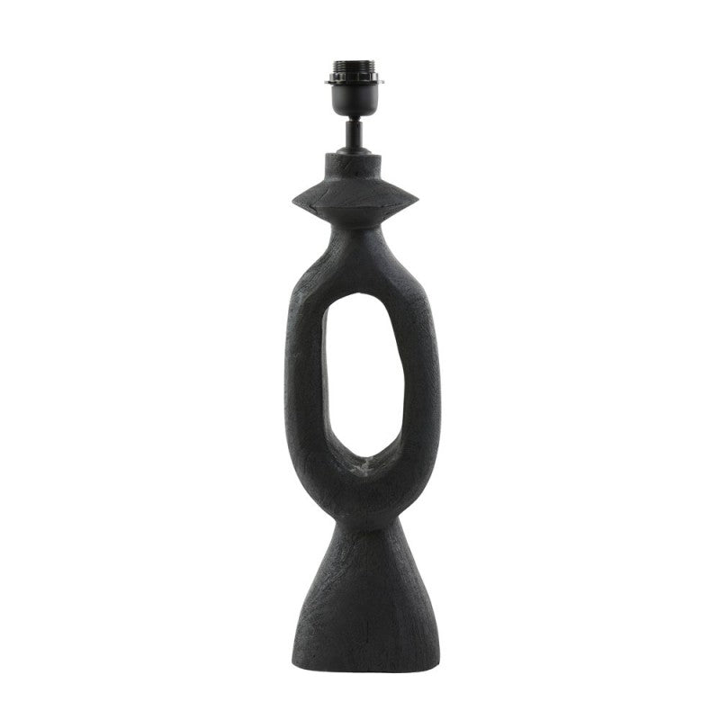 LAMP WOOD MATT BLACK DJ WITH BLACK SHADE