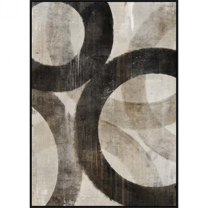 WALL DECOFRAME PRINT BLACK AND BEIGE CIRCLE 100