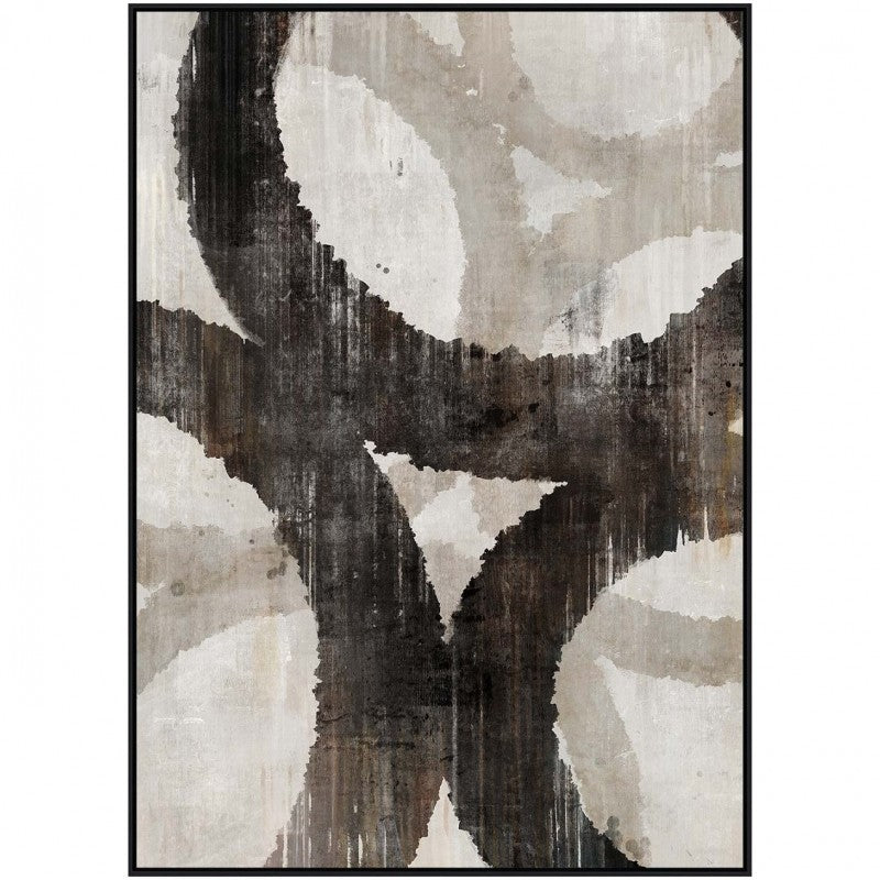 WALL DECOFRAME PRINT RAW BLACK AND BEIGE CIRCLE 100